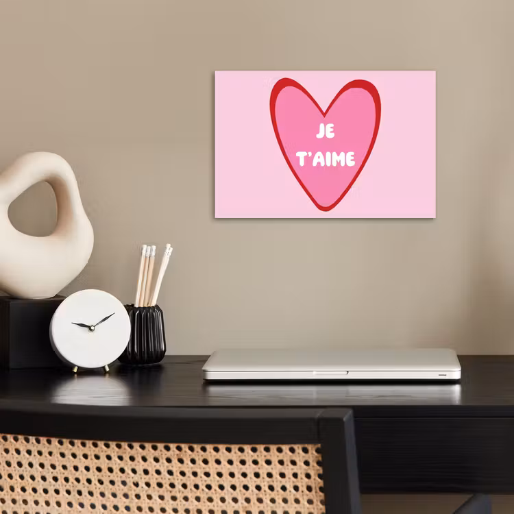 Poster - Hart - Frans - Valentijn - Roze — 2