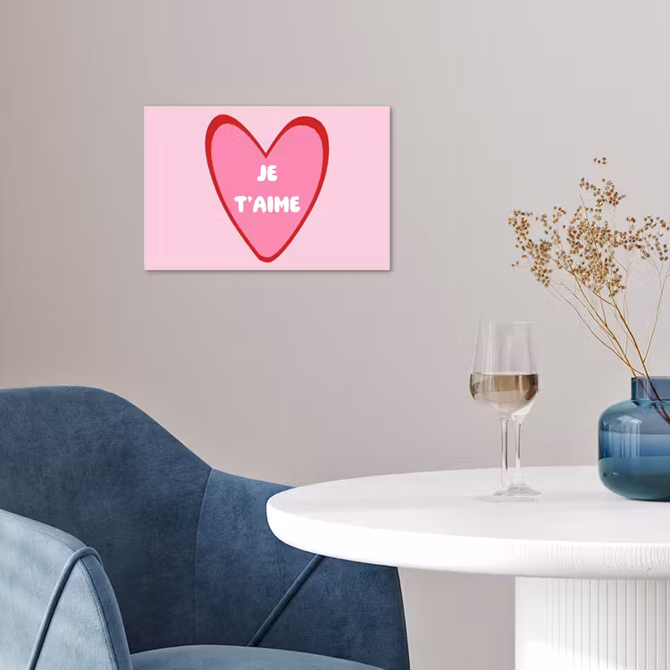 Poster - Hart - Frans - Valentijn - Roze — 4