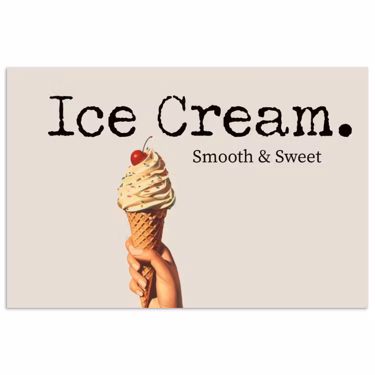 Poster - Ice cream - Softijs - Kleurrijk - Kers — 1