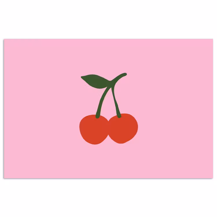 Poster - Kersen - Roze - Illustratie — 1