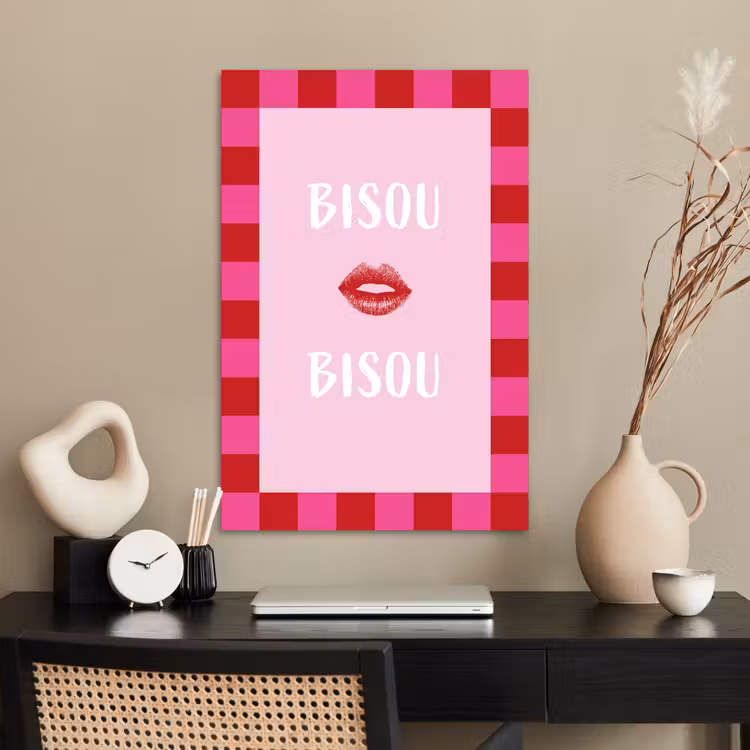 Poster - Kiss - Roze - Frans - Valentijn — 2