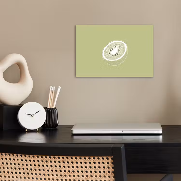 Poster - Kiwi - Lijntekening - Minimalistisch - Groen — 2