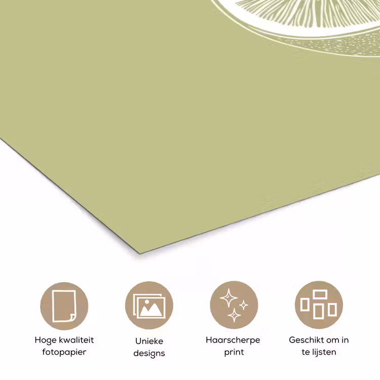 Poster - Kiwi - Lijntekening - Minimalistisch - Groen — 5