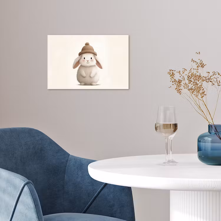 Poster - Konijn - Muts - Oren - Beige — 4