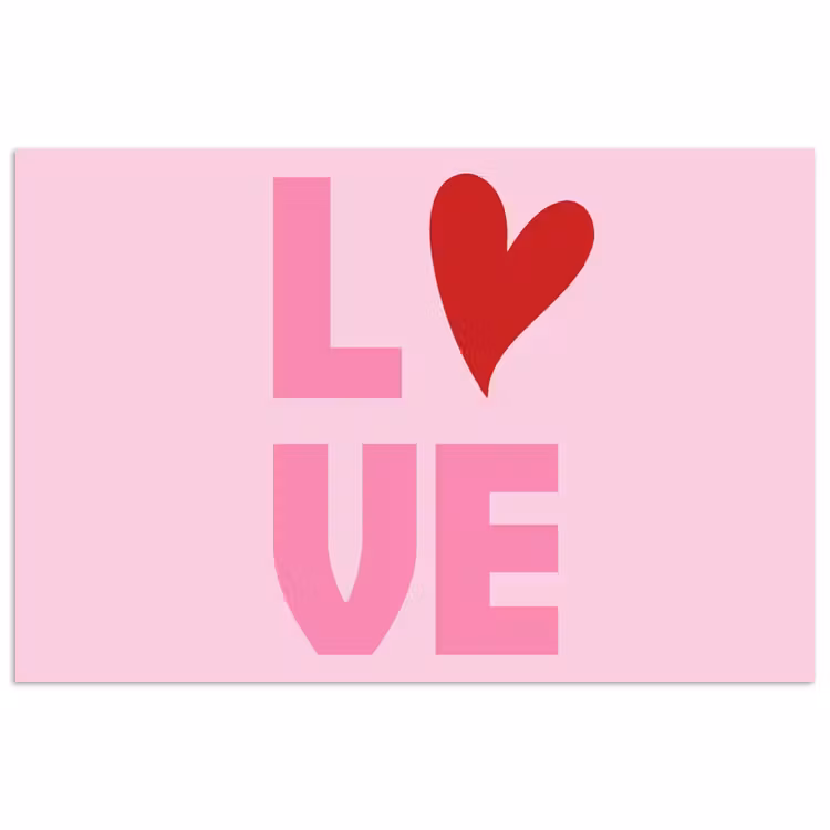 Poster - Love - Roze - Hart - Valentijn — 1