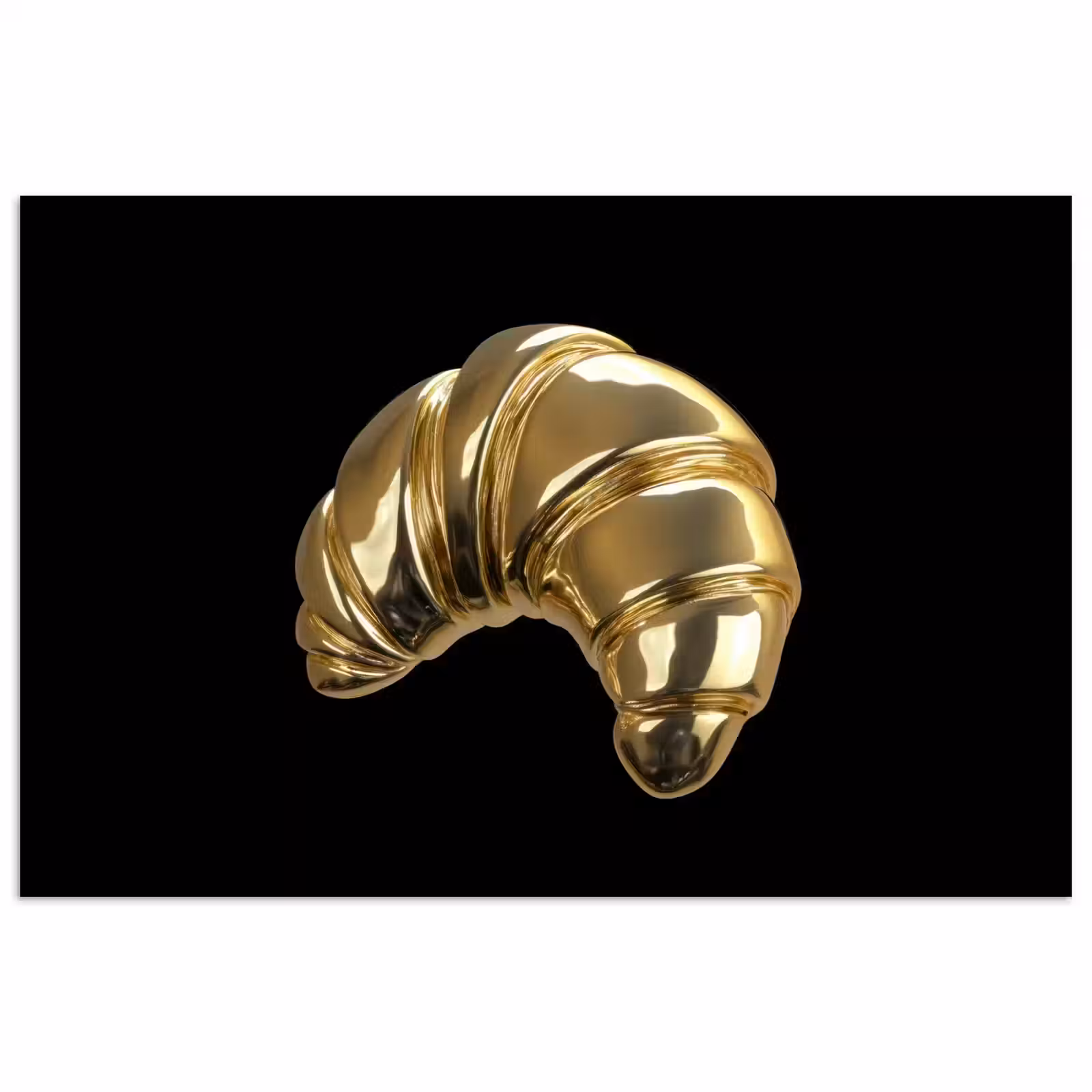 Poster - Croissant - Brood - Goud - Zwart — 1