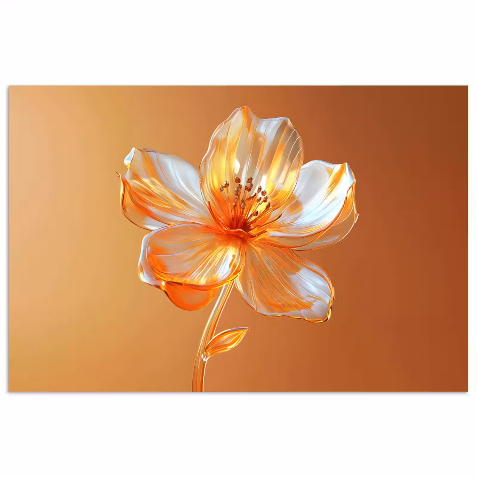 Poster - Glazen - Bloem - Oranje — 1