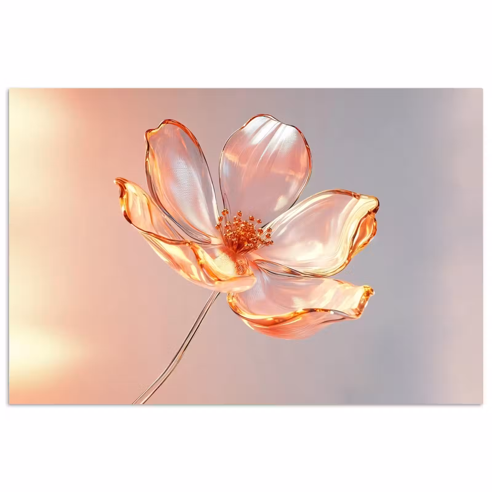 Poster - Glazen - Bloem - Roze — 1