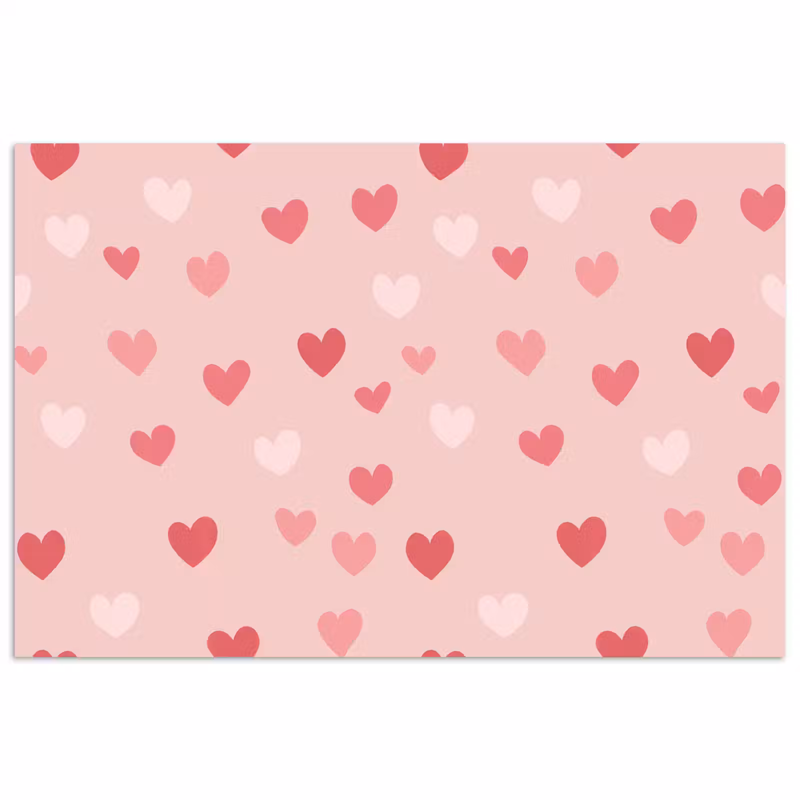 Poster - Hartjes - Patroon - Roze — 1