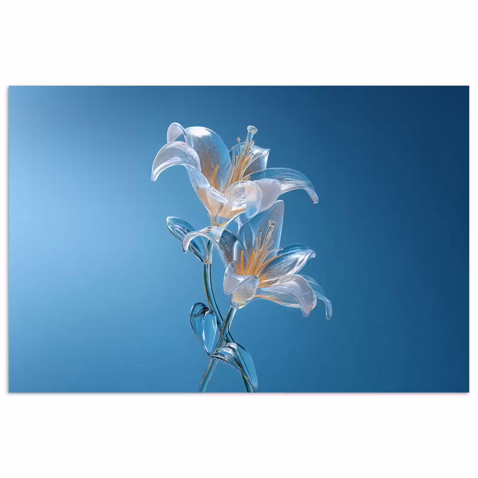 Poster - Lelies - Blauw - Glazen — 1