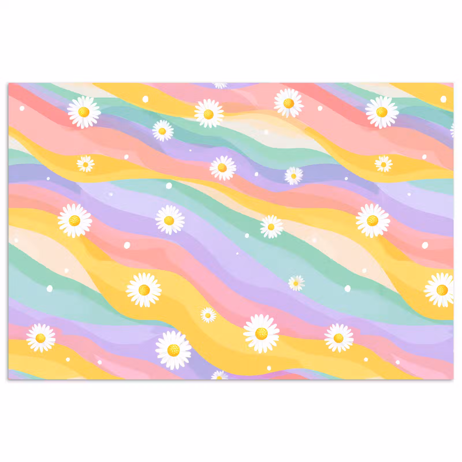Poster - Madeliefjes - Kleurrijk - Pastel — 1