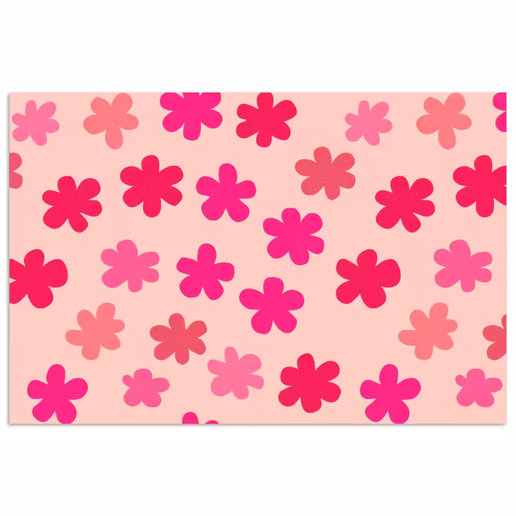 Poster - Bloemen - Patroon - Roze — 1