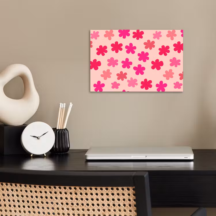 Poster - Bloemen - Patroon - Roze — 2