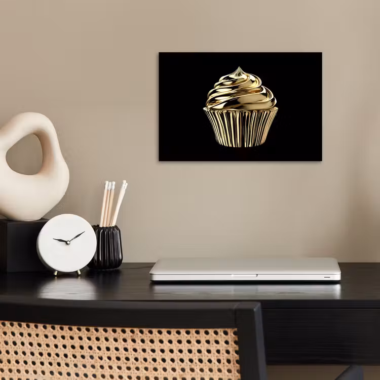 Poster - Cupcake - Eten - Goud - Zwart — 2