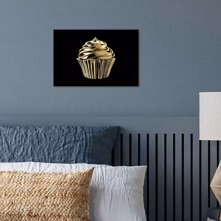 Poster - Cupcake - Eten - Goud - Zwart — 3