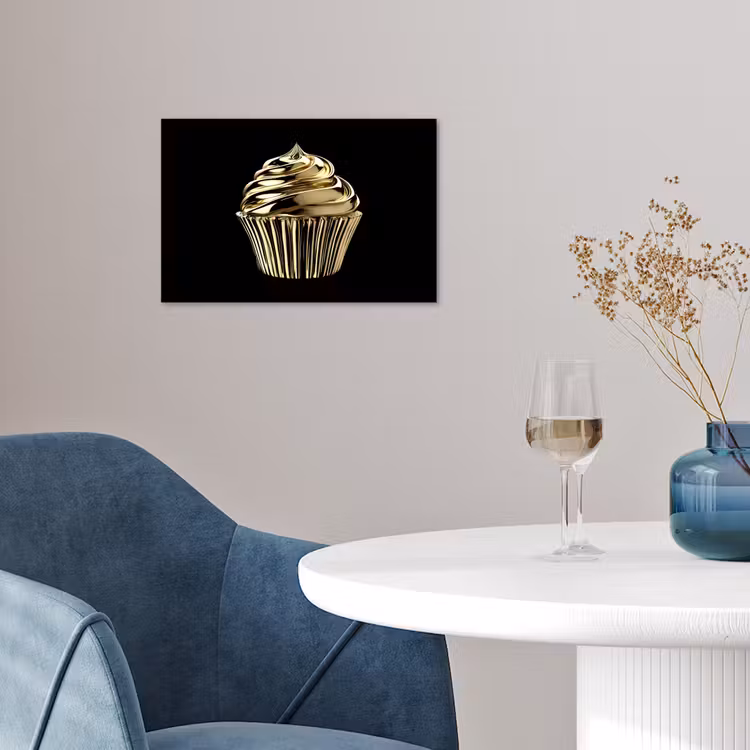 Poster - Cupcake - Eten - Goud - Zwart — 4