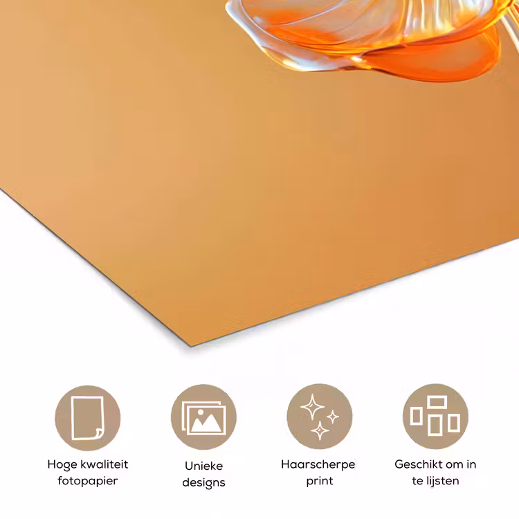 Poster - Glazen - Bloem - Oranje — 5