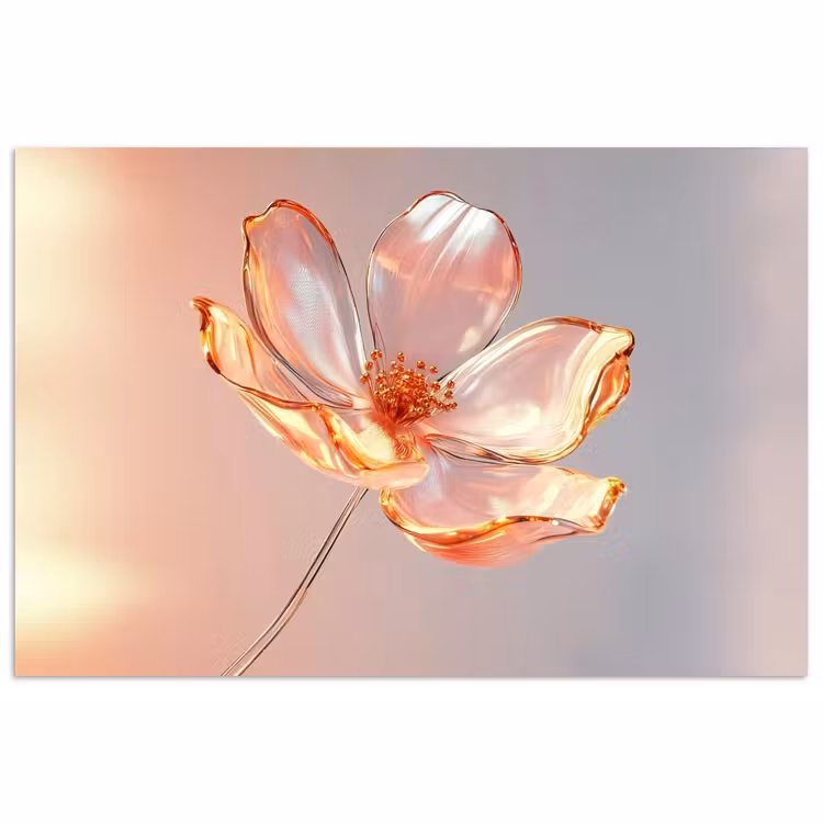 Poster - Glazen - Bloem - Roze — 1