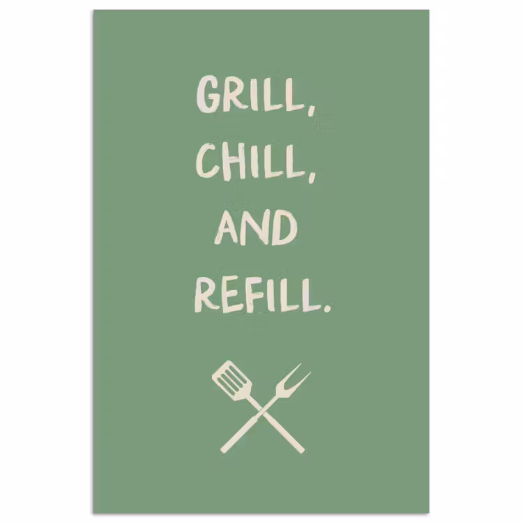 Poster - Grill - Groen - Zomer - Quote — 1