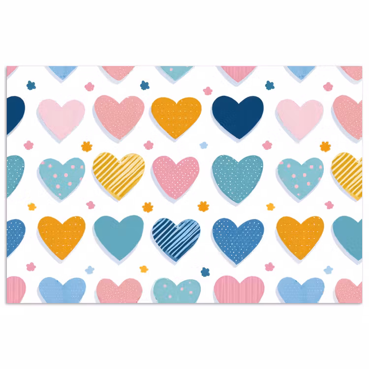 Poster - Hartjes - Pastel - Patroon — 1