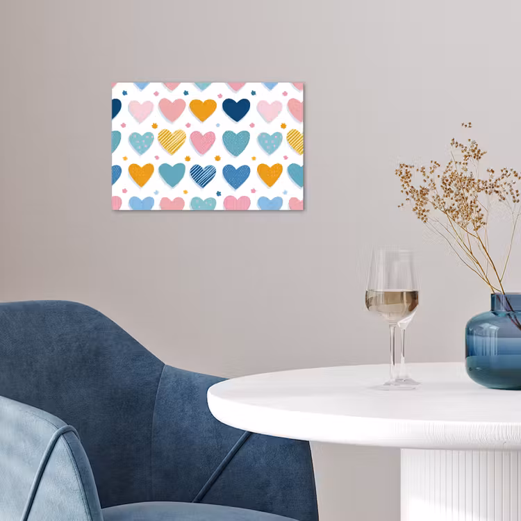 Poster - Hartjes - Pastel - Patroon — 4