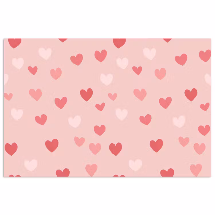Poster - Hartjes - Patroon - Roze — 1