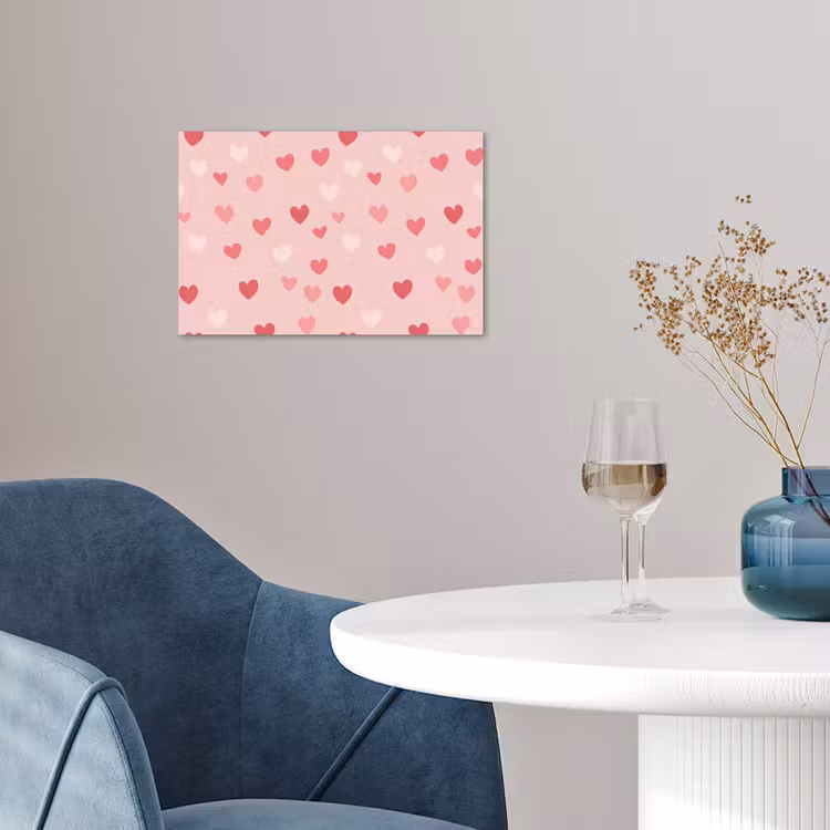 Poster - Hartjes - Patroon - Roze — 4