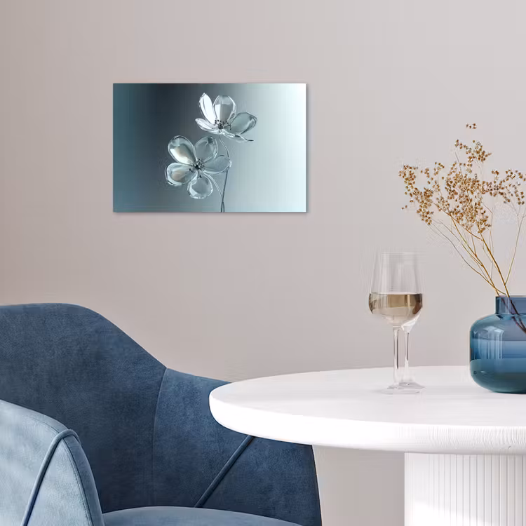 Poster - Kristal - Bloemen - Grijs — 4