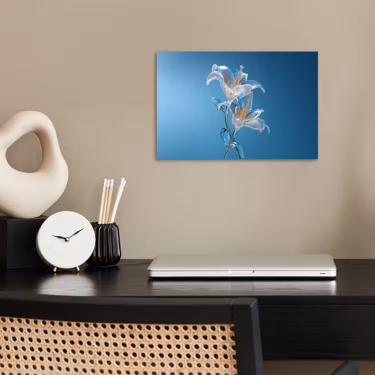 Poster - Lelies - Blauw - Glazen — 2