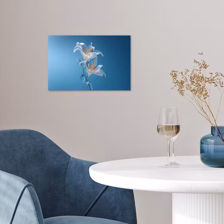 Poster - Lelies - Blauw - Glazen — 4