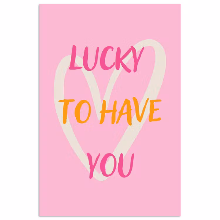 Poster - Lucky - Love - Valentijn - Roze — 1
