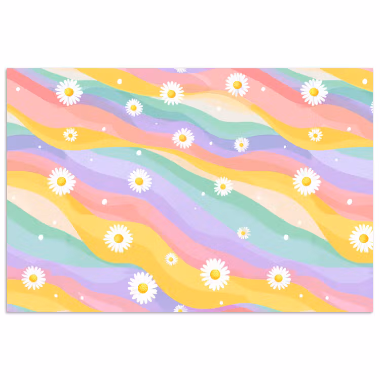 Poster - Madeliefjes - Kleurrijk - Pastel — 1