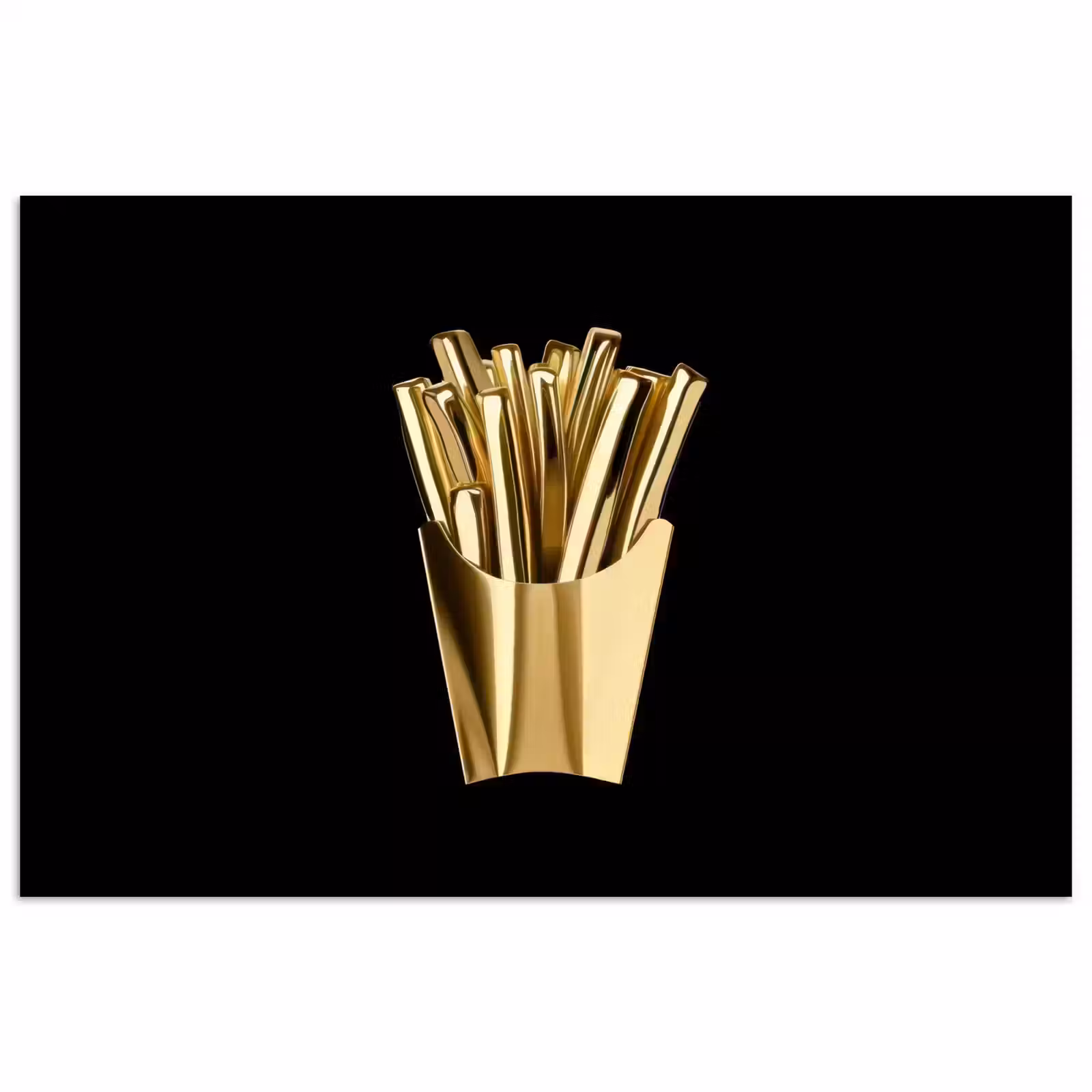 Poster - Friet - Goud - Chrome - Eten — 1