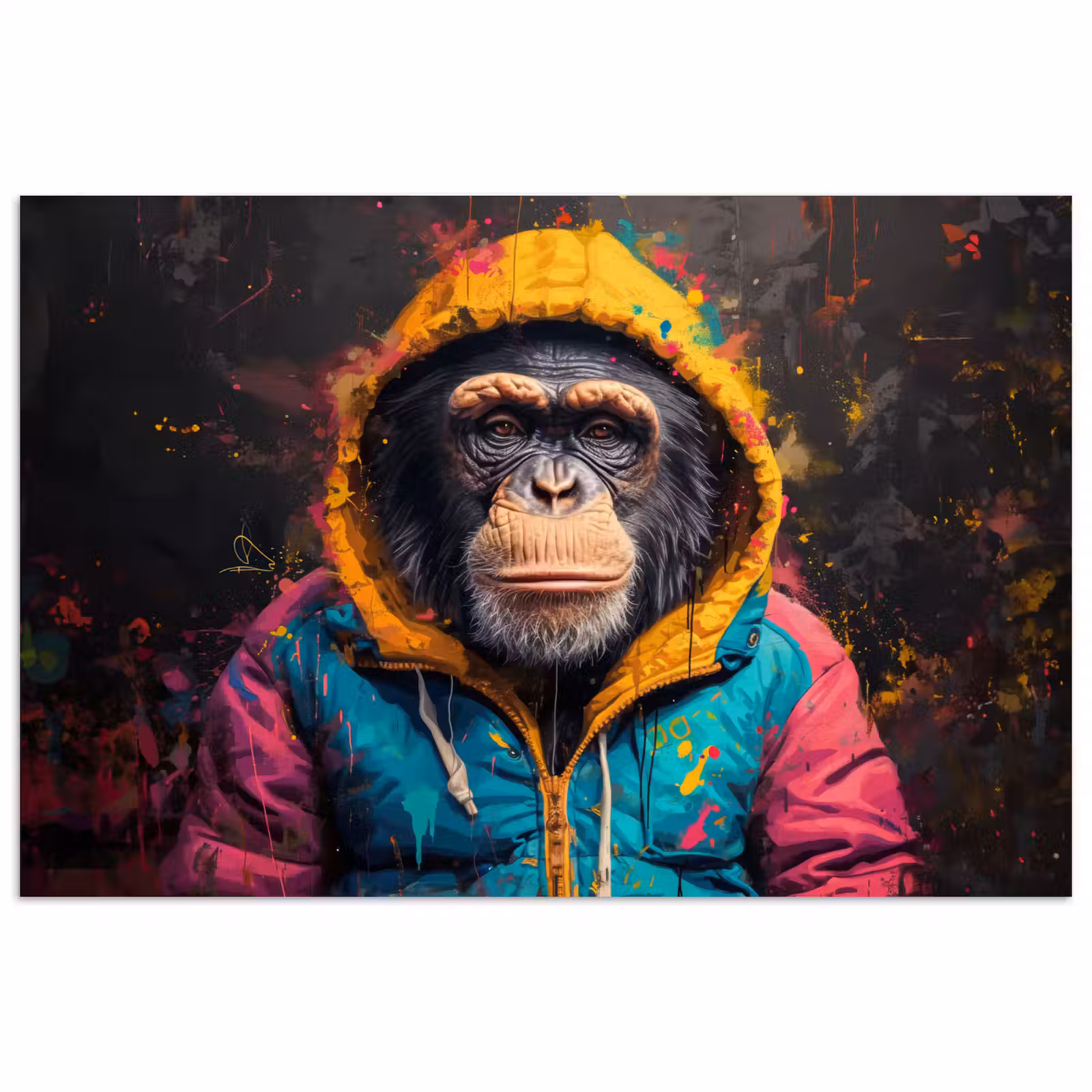 Poster - Graffiti - Chimpansee - Jas - Aap - Verf — 1