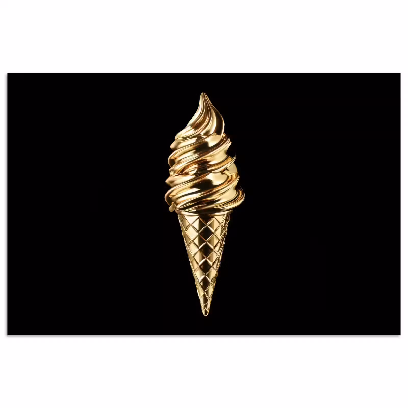 Poster - Ijs - Goud - Zwart - Eten — 1