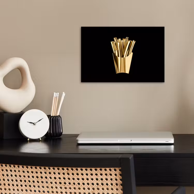 Poster - Friet - Goud - Chrome - Eten — 2