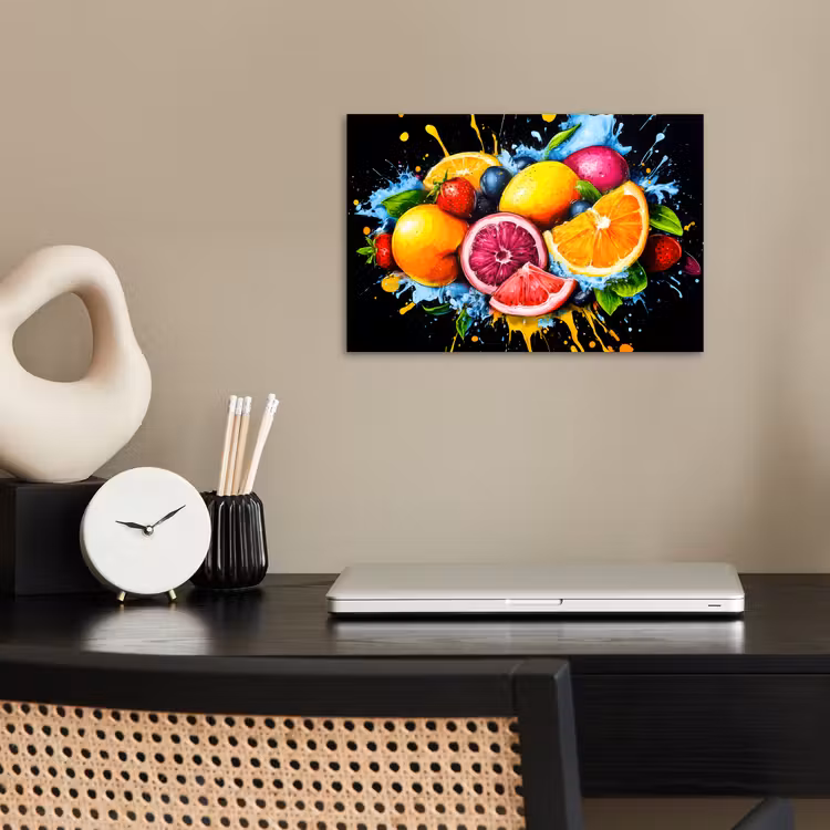 Poster - Fruit - Graffiti - Kleurrijk - Sinaasappel - Aardbei - Abstract — 2