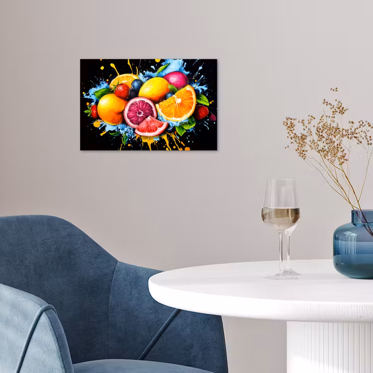 Poster - Fruit - Graffiti - Kleurrijk - Sinaasappel - Aardbei - Abstract — 4