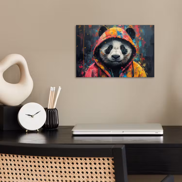 Poster - Graffiti - Panda - Jas - Kleurrijk — 2