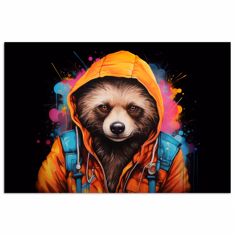 Poster - Graffiti - Wasbeer - Jas - Zwart — 1