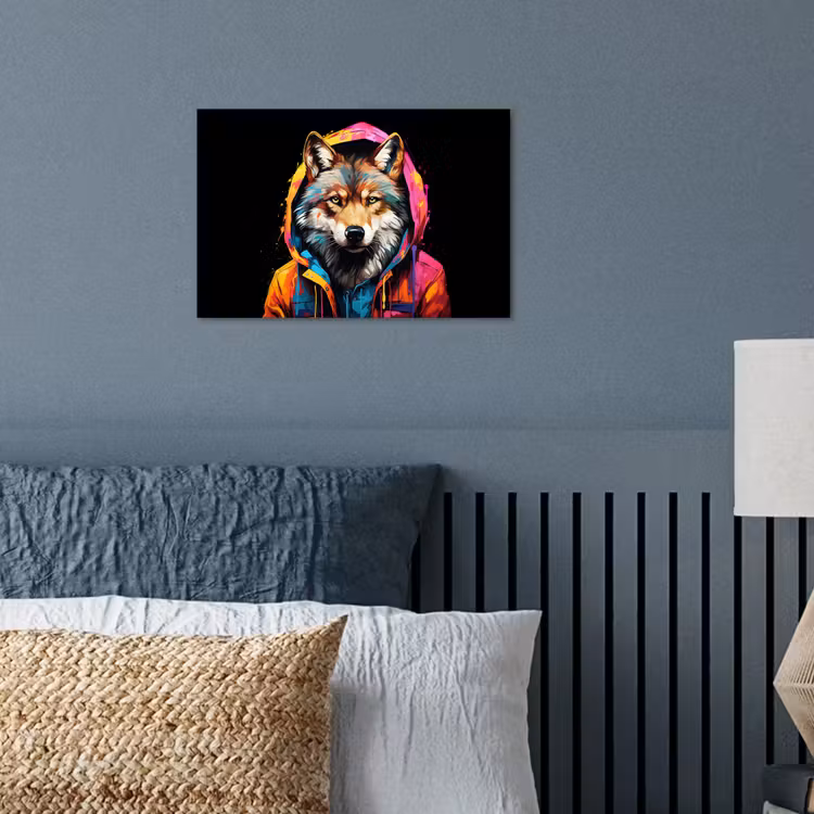 Poster - Graffiti - Wolf - Jas - Zwart — 3