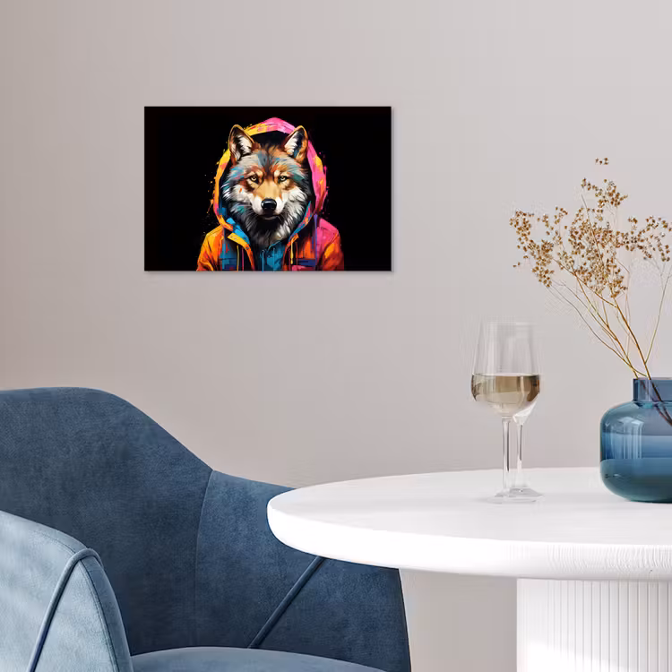 Poster - Graffiti - Wolf - Jas - Zwart — 4