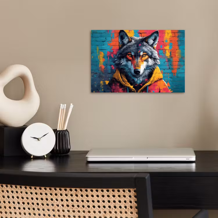 Poster - Graffiti - Wolf - Street art - Blauw — 2