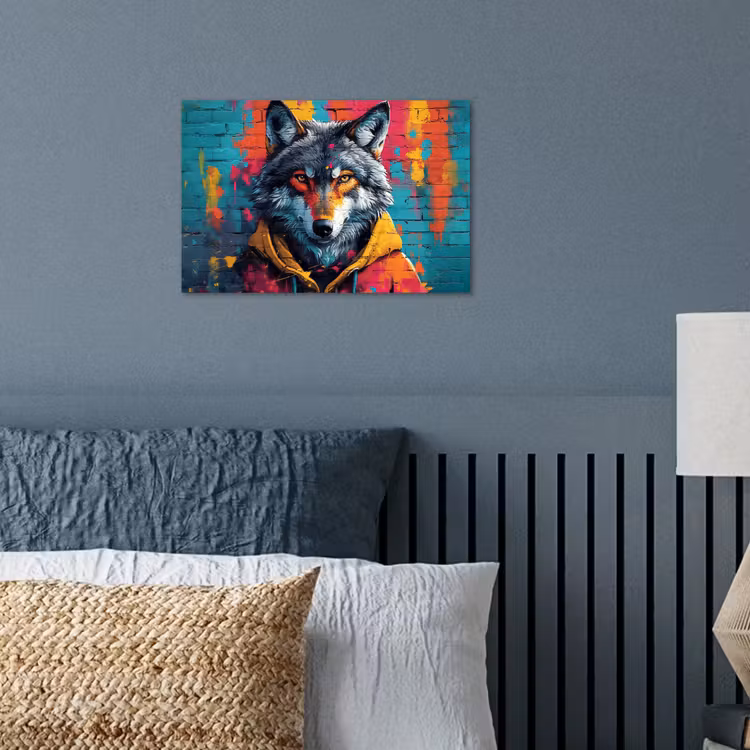 Poster - Graffiti - Wolf - Street art - Blauw — 3
