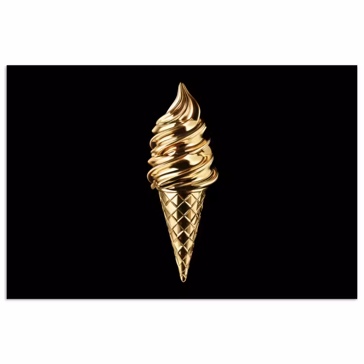 Poster - Ijs - Goud - Zwart - Eten — 1