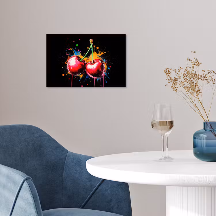 Poster - Kersen - Fruit - Graffiti - Verf - Abstract - Modern - Kleurrijk — 4