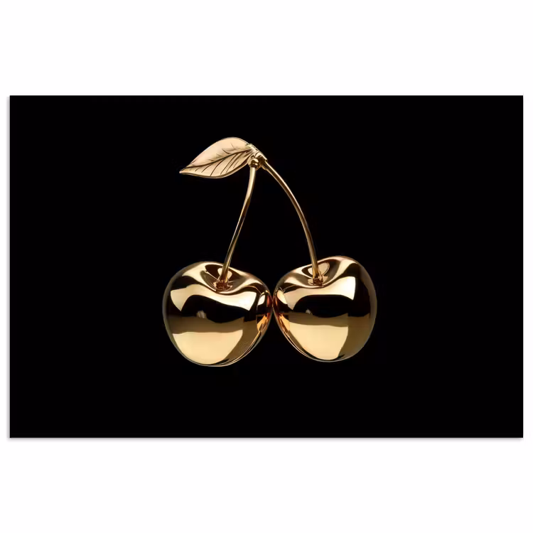 Poster - Kersen - Zwart - Goud - Chrome — 1