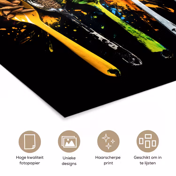 Poster - Lepels - Kruiden - Modern - Graffiti - Verf - Kleurrijk — 5