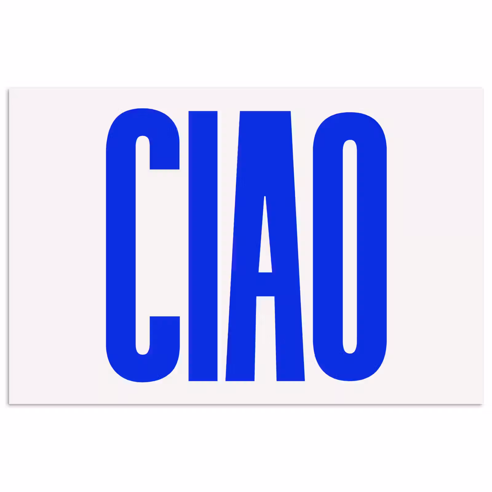 Poster - Ciao - Hoofdletters - Blauw - Minimalistisch — 1