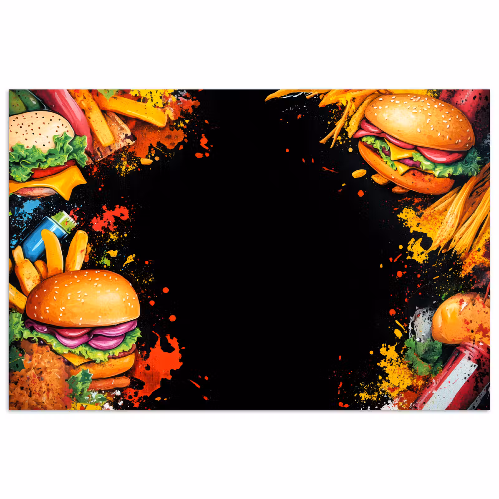 Poster - Fastfood - Graffiti - Hamburger - Eten - Modern — 1